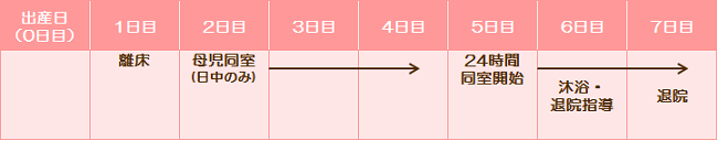 スケジュール表（帝王切開の場合）